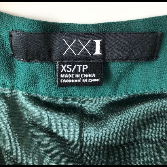 Emerald green high-low Chiffon Skirt - Picture 6 of 8